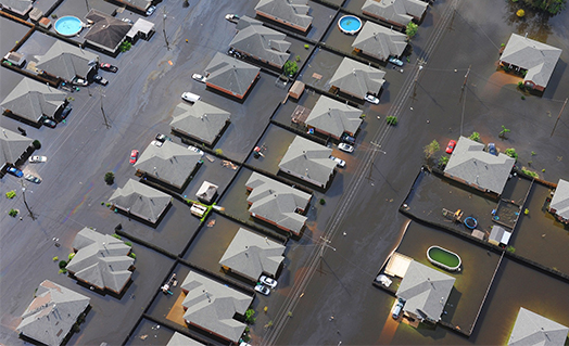 flooded neighborhood